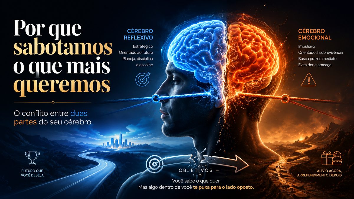 Por que sabotamos o que mais queremos: o conflito entre duas partes do seu cérebro